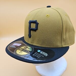 Pittsburgh Pirates Hat Cap New Era Fitted Size 7 1/4 Cool Base NEW Gold Black